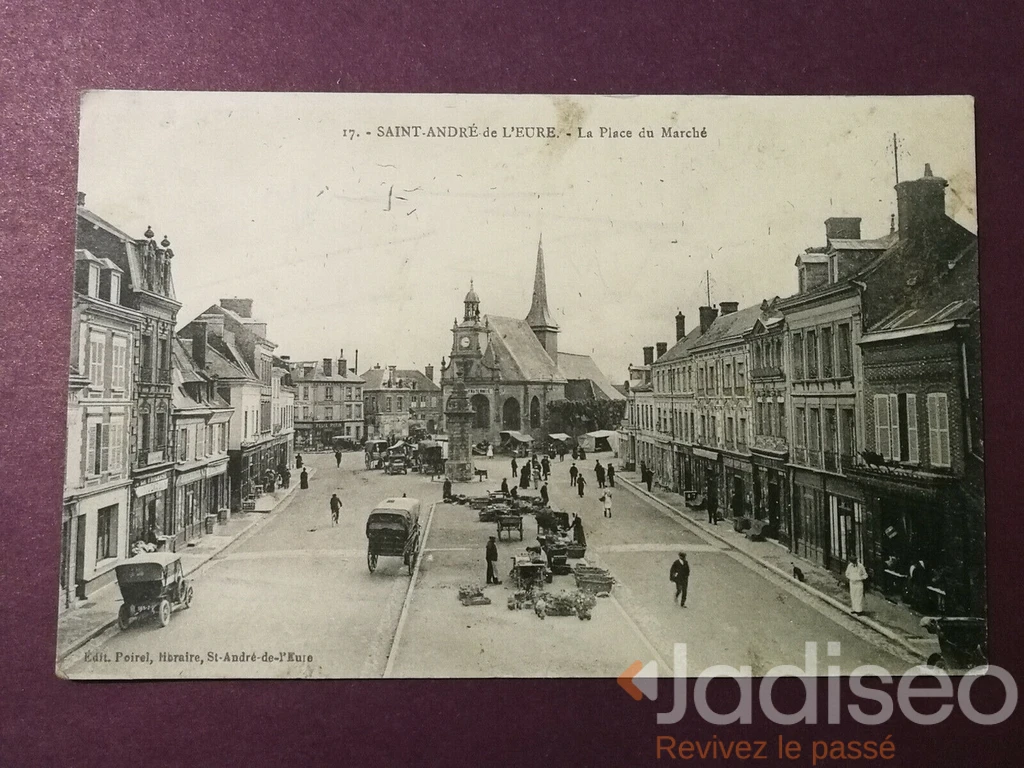 Photo ancienne à localiser : (eure) Andre de L&# ;eure &# ; la Place du Marché